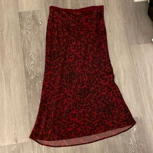 Anine Bing Red cheetah slip skirt